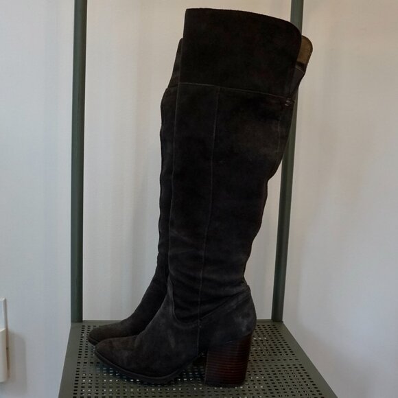Steve Madden Saudy Suede Over-the-Knee Boots Size 8 - Dark Grey - Picture 7 of 11